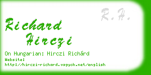 richard hirczi business card