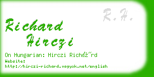 richard hirczi business card